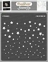CrafTreat Star Stencils for Painting on Canvas, Wall Art, Home Decor, Scrapbooking and Journal Notebook - Starry Sky - 6X6 Inches - Mini Star Background Reusable Painting Stencils for Card Making