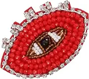 LALAFINA Banner Beaded Applique Red Accessories Rhinestone Trim Sequins for Crafts Cartoon Motif Applique Rhinestone Accessories Vintage Scrapbook Stickers Bead Tube Patch