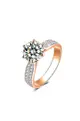 YOUNIQ ESTELA Diamond ROM Engagement Wedding Adjustable Rosegold Ring with Double Cubic Zirconia