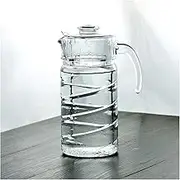 Glass Jug Water Carafe 60.8oz Glass Pitcher with PP Lid Thickened Cold Water Bottle Household Teapot with Handle for Juice, Milk