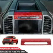Interior Emergency Light Switch Panel Cover Trim for F150 2015+ Red Carbon Fiber (for: Ford)
