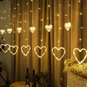 LED Light String Love Curtain Light Confession Proposal Valentine's Day Wedding Party Decoration Lantern Warm White IP44