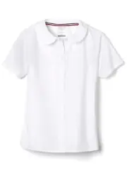 Girls White Blouse Peter Pan Collar Short Sleeve French Toast Size 4t