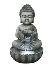 Northlight 21.5in Buddha In Sukhasana Pose Outdoor Garden Water Fountain