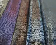 Luxury snake textured kangaroo pieces, soft dark metallic genuine italian hides