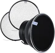 RAYWE 7" / 180mm Elinchrom Mount Standard Reflector Diffuser Shade Lamp Shade with 10° 30° 50° Comb Grids for Elinchrom Mount Studio Strobe Flash Light Speedlite Portrait and Commercial Photography