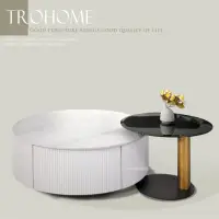 在飛比找momo購物網優惠-【Trohome 拓家設計家具】Ollie 奧利 岩板造型圓