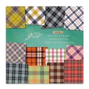 Pattern Paper 24 Pcs Plaid Paper Decoration Supplies