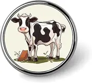 [FZMVSQH] Dairy Cow Printed Round Button Pin Badges Metal Pinback Buttons 1 Inch Pins for Hat Shirt Clothing Bags Decoration, Circular, Aluminum, Circular, Aluminum