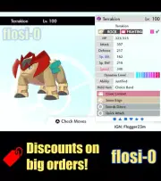 6IV Ultra Shiny Terrakion Pokemon Sword and Shield (Square Shiny)