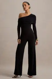Gracious | Black Jumpsuit With Asymmetric Neckline