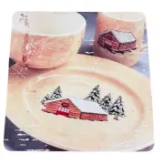 Target Home NORTHWOODS - CABIN 10.75" Dinner Plate Set 4Pc Beige Christmas NIB