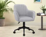 ALFORDSON Office Chair Fabric Armchair Alvis Computer Swivel Adult Kids Light Grey