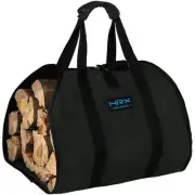 Waxed Canvas Firewood Carrier, Water Resistant Log Tote Wood Carrying Bag wit...
