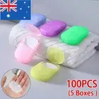 100x Portable Washing Slice Sheets Hand Bath Travel Scented Foam Paper Soap new