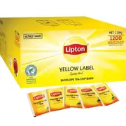 Lipton Yellow Label Quality Blend Envelope Tea Cup Bags Individually Wrapped 1200 Bulk Box