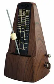 Cherry Metronome with Metal Mechanism & Bell in Dark Walnut Plastic Casing