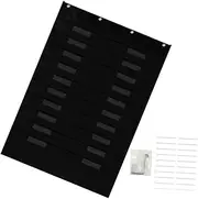 KALLORY Wall Hanging File Folder Organizer Elegant Over Door Storage Pouch for Classroom Office Home Flexible Pocket Chart for Mail Documents Easy to Clean Black