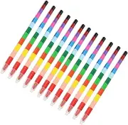 Educational Boys and Girls Crayons 16pcs 12 Building Set Fine Tip for Art Projects at Home School