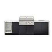 Crossray Stainless Steel Gas BBQ 4B Outdoor Kitchen w/Fridge/Sink V14 White