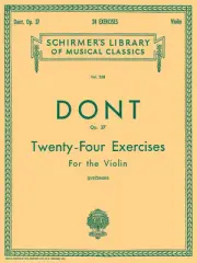 Jacob Dont 24 Exercises Op 37 Violin Solo Method Classical Music G Schirmer Book