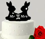 Mr & Mrs Rabbit Acrylic Cake Topper Wedding Cake Top Decoration