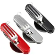 Multifunctional Tableware Stainless Steel Portable Detachable Camping Folding Fo