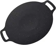 Kisangel Korean BBQ Grill Pan Non Stick Medical Stone Tray for Induction Cookers Durable Barbecue Grilling Pan for Home Use Compact Design for