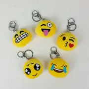 5 PCS Emoji Plush Key Holder Deco Assorted