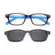 【 Z·ZOOM 】老花眼鏡 磁吸太陽眼鏡系列 時尚矩形粗框款(黑框藍身)
