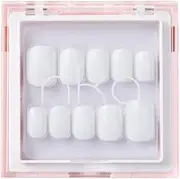 NKA Premium Press on Nails Kit, 30 Soft Acrylic Reusable Salon Grade Press on Nail, Nail Glue & 30 Sticky Tabs included in Double Layer Acrylic Box (White, Short)