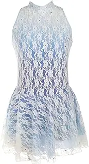 [Zagitova] Figure Skating Dress for Girls, Women's Sleeveless Cross Back Design Ice Skating Costume for Skate Program