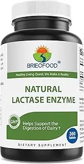 Brieofood Lactase Enzyme Pills - 3000 FCC ALU - 360 Tablets - 360 Servings - Non-GMO, Gluten Free