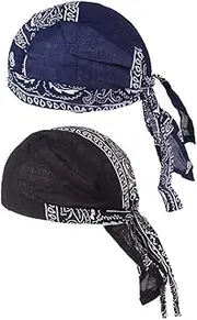 [Prettyia] 2pcs Cotton Women Men Chemo Hat Skull Cap Cycling Riding Hats