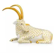 Herend Antelope Butterscotch Fishnet GOLD ANTLERS #svhjm-15457-0-00, NEW