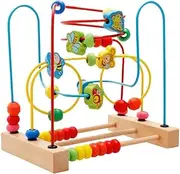 #N/A Wooden Math Toy Bead Maze Roller Coaster Montessori Educational Toy