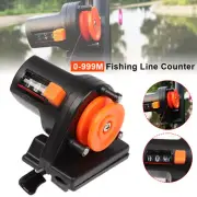 Portable Fishing Line Counter Fish Finder Length 0-999M Gauge Depth Tackle Tool