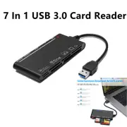 USB 3.0 Memory Card Reader SD Micro SD CF TF MS XD 7-In-1 Adapter Hub B
