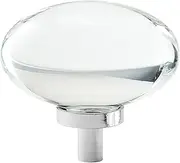 [Amerock] Cabinet Knob | Clear/Polished Chrome | 1-3/4 inch (44 mm) Length | Glacio | 1 Pack | Drawer Knob | Cabinet Hardware