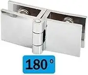 Folding Butt Hinges,2pcs 0 Degrees/90 Degrees/180 Degrees Door Clamp Hinge Zinc Alloy Durable Cabinet Cupboard Glass Door Clamp Hinge for 5-8mm Thickness Glasss(0 Degree) (Size (Size : 180 Degree Fin