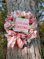 Candyland Christmas Peppermint Wreath