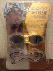 New Speedo Gold Series World Champion Swim Goggles 2-Pack Michael Phelps Olympic
