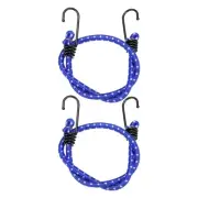 2Pcs Bungee Cord with Hooks 24" Rubber Bungee Cords for Outdoor, Blue