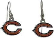 Pro Specialties Group Chicago Bears Earrings J-Hook Logo, Small, Aluminum, No Gemstone