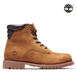 Timberland 男款中咖啡色磨砂革防水6吋靴|A2E9D715