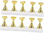 Beavorty Nail Tips Shelf 2 Sets of Magnetic Display Stands Acrylic Base 5 Stands 1 Bar for Nail Art Training