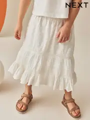 Ecru Boho Tiered Skirt (3-16yrs) (E35616) | $48 - $59