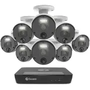 Swann 8 Camera 8 Channel NVR Security System w/ 2TB HDD & 8 x 4K Upscale Cameras w/ Heat & Motion-Sensing Spotlights