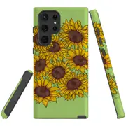For Samsung Galaxy S22 Ultra Case, Armour Cover, Sunflowers
