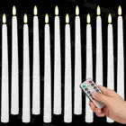 12 Pcs Flickering Flameless Taper Candles Light with Remote Control Timer Dimmer